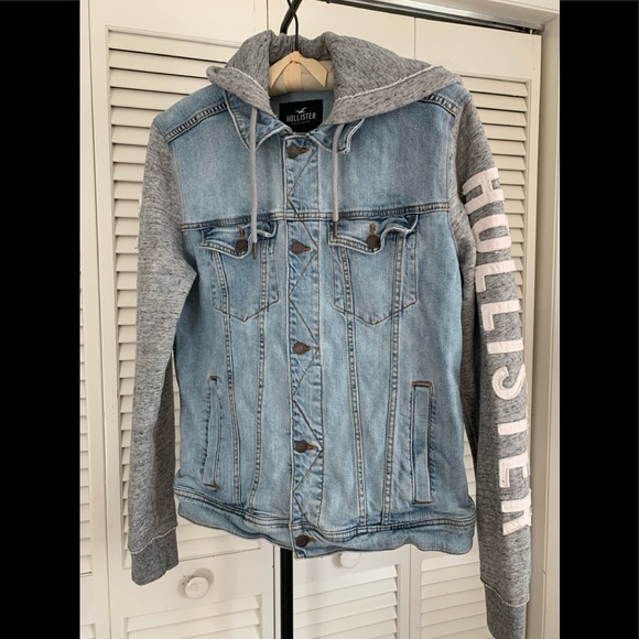 Mens Hollister Denim Hoodie Jacket 